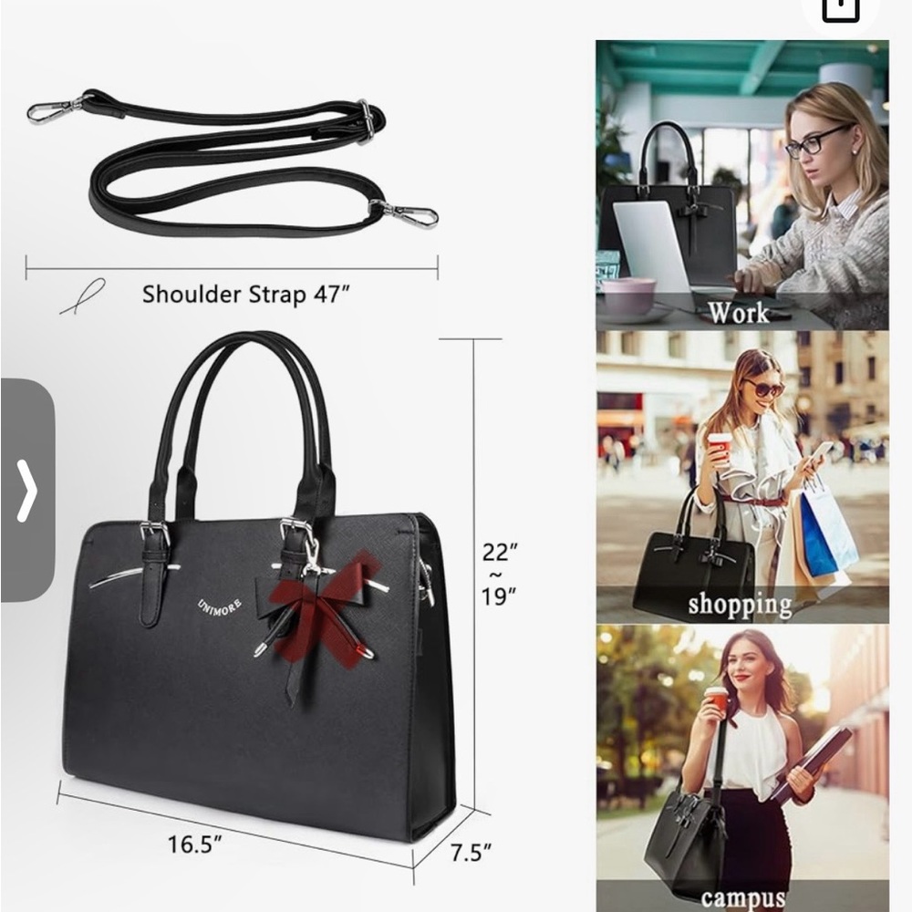 Briefcase for Women Laptop Tote bag fits 15.6 inch per Amazon description